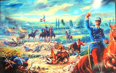 Luperón, victorioso tras una batalla al mando de los dominicanos.